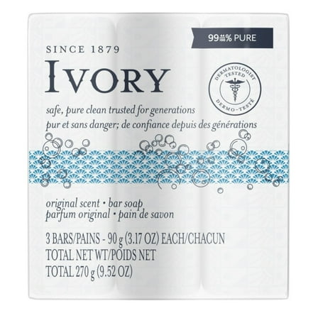 Ivory Bar Soap Original Scent 3 Count 9.52oz (Pack of 3)