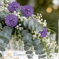 thumbnail image 2 of 25Pcs Realistic Artificial Dark Purple Dahlia and Rose Flowers with Stems, Fake Flowers for DIY Wedding Bouquets, Centerpieces, Bridal Shower and Home Decor, 2 of 6