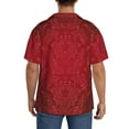 thumbnail image 5 of KLL Vintage Burgundy Print Men's Shirt Short Sleeve Button Down Summer Cuba Beach Shirts- 4X-Large, 5 of 7