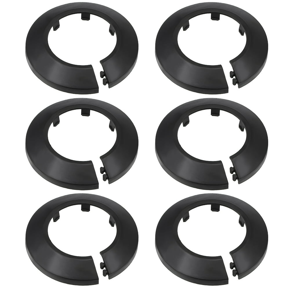 Uxcell 5051mm PP Plastic Black Water Pipe Cover Decoration 6 Pack
