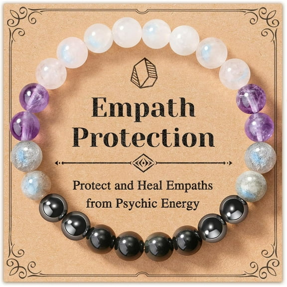 Manifests What You Desire Bracelets, Natural Crystal Stone Bracelets Attracts Abundance Energy as Spiritual Gifts for Women with Quote Card