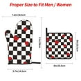 thumbnail image 2 of Cauagu Ladybugs Of Black And White Checkers Print Oven Mitts and Pot Holders 4 pcs Set,Extra Thicken Long Kitchen Oven Glove Potholders BBQ Gloves-Oven Mitts and Pot Holders(11 Inch), 2 of 6