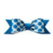 Cake Decoration Gum Paste Bow- Blue & White Poke-a-Dots