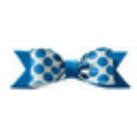 Cake Decoration Gum Paste Bow- Blue & White Poke-a-Dots