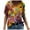 Yellow, variant on OAVQHLG3B Plus Size Tops for Women Casual Summer T Shirts V Neck Short Sleeve Floral Print Tunics Loose Pullover