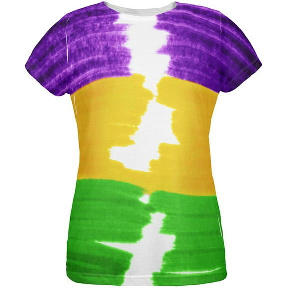 Mardi Gras Color Me Cajun All Over Womens T Shirt Multi SM