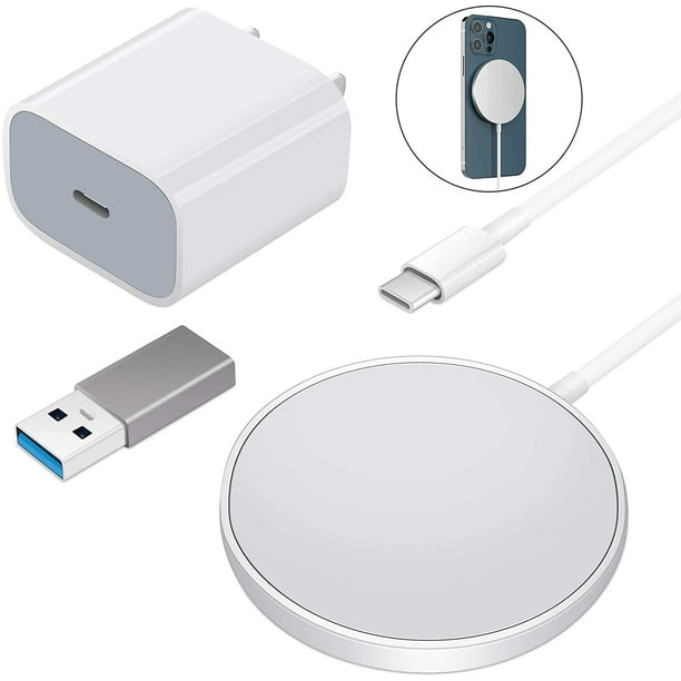 Chargeur sans fil, chargeur rapide sans fil avec adaptateur secteur USB-C  PD 20W PD pour iPhone 8/8+/iPhone 12/11/11 Pro/XS Max 