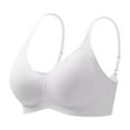 thumbnail image 5 of Arlun,Women's Jelly Glue Lift up Soft Support Bras No Underwire Seamless Push up Side Retraction Semi Fixed Cup Bra Wire-Free Full Coverage Thin Bralettes Grey M, 5 of 5