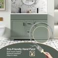 thumbnail image 6 of eclife 48-Inch Mid-Century Modern Green Double Sink Bathroom Vanity with Resin Countertop, 6 of 9