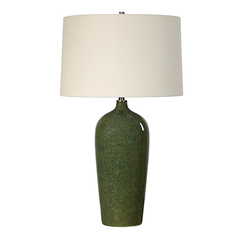 Bowery Hill Contemporary 27.5"H x 16"W x 16"D Ceramic Table Lamp in Emerald