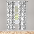thumbnail image 3 of Ambesonne Cats Curtains, Ornamental Kittens Art, Pair of 28"x84", Black White, 3 of 5