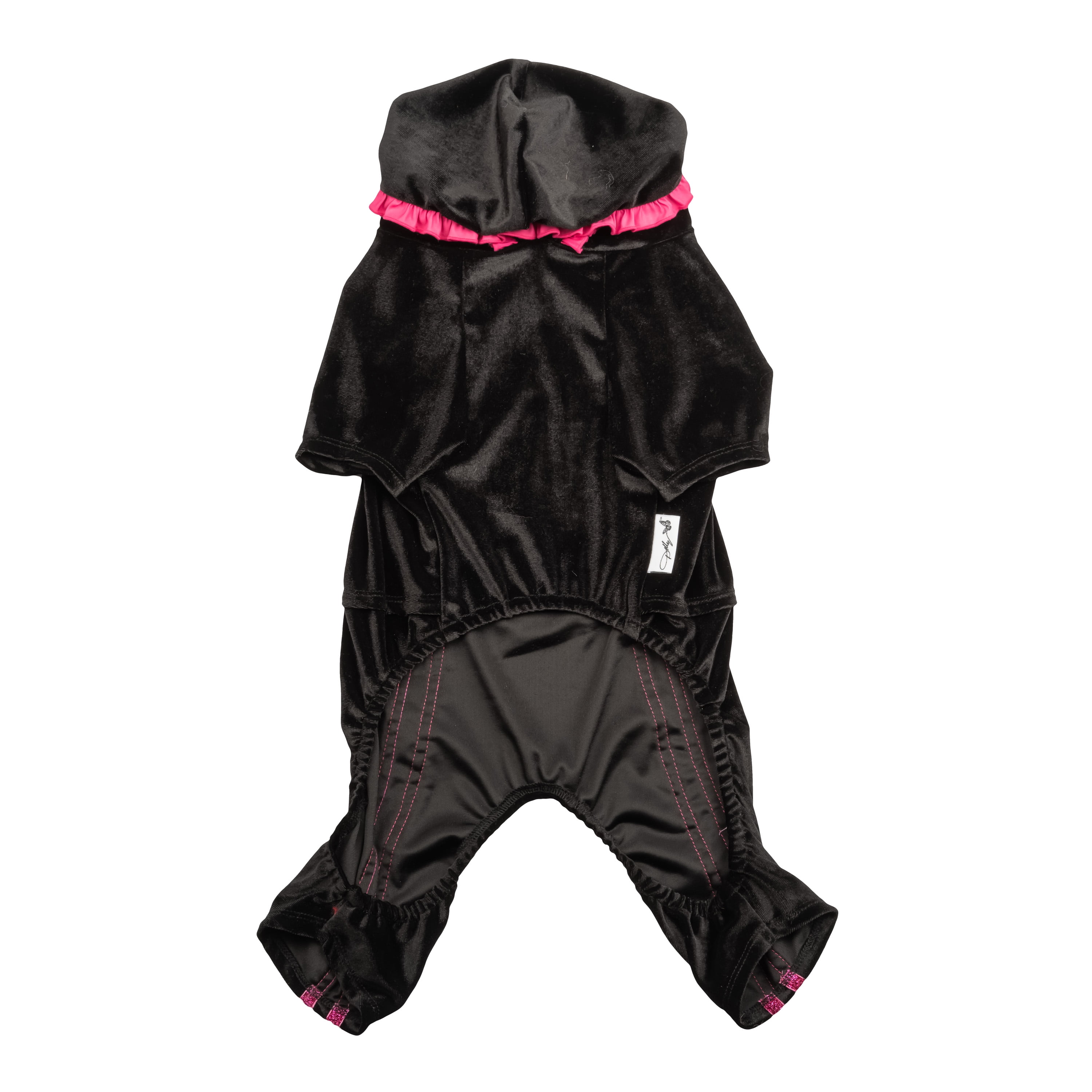 Doggy Parton, Dog Clothes, Sparkle Butterfly Pet Track Suit, Black, XXL