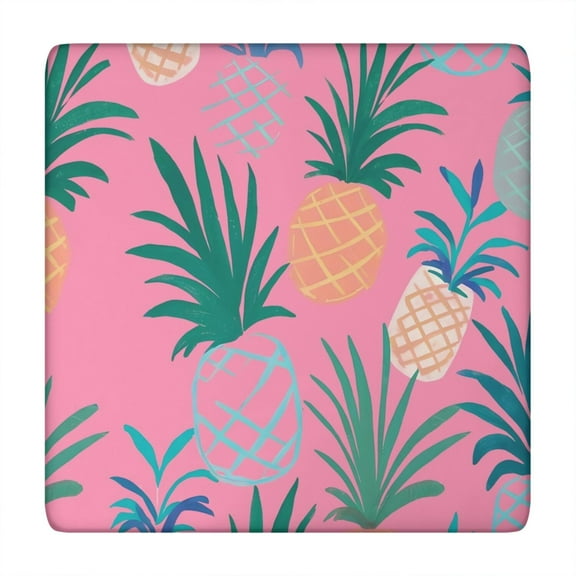 Tropical Tablecloth Pineapple Pattern Exotic Fruit Hawaiian Summer Yellow Aesthetic Sunshine Theme for Dining