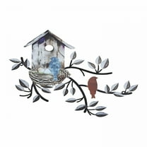 LAMIRO Metal Wall Art Decor Wall Sculpture Tree Leaf Wall Art Decor Metal Birds Wall Art