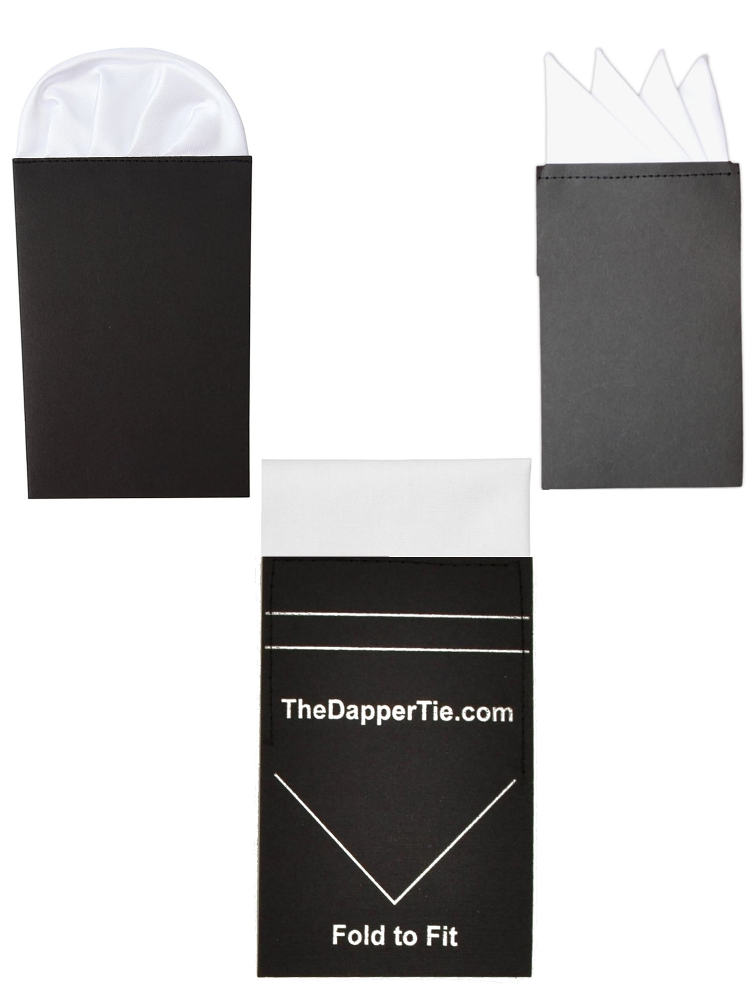 Mens White Cotton Flat Pre Folded Pocket Square on Card TheDapperTie