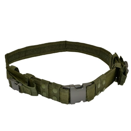 Tactical Military Duty Belt With 2 Pistol Mag Pouches (OD green)