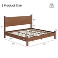 thumbnail image 2 of Solid Wood Bed Frame King Size Mid Century Platform Beds with Headboard and Charging Station for Bedroom, No Box Spring Needed, Rustic Brown, 2 of 8