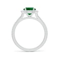 thumbnail image 2 of ANGARA Lab Grown 1.5 Ct Oval Emerald Halo Split Shank Engagement Ring for Women in 14K White Gold (Size-9x7mm) | May Birthstone, Birthday, Anniversary, Jewelry Gift for Women | Lab-Grown Emerald Ring, 2 of 8