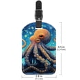 thumbnail image 6 of Square 2Pack PU Leather Octopus Cruise Luggage Tag with Privacy Cover and Name ID Tag for Travel Handbags Backpacks Luggage Tags, 6 of 6