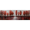 thumbnail image 2 of Atelier B Art Studio 18x9 White Modern Wood Framed Museum Art Print Titled - RED TREES BY THE LAKE, 2 of 4