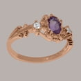 thumbnail image 4 of LBG British Made 9k Rose Gold Natural Amethyst & Diamond Womens Anniversary Ring - 33 size options - Size 9, 4 of 8