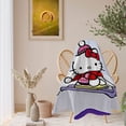 thumbnail image 3 of Hello Kitty Christmas Round Flannel Throw Blanket Plush Soft Polyester Cover for Sofa Bed, Cozy Home Decor Room Essentials Anime Manga Gifts for Teens, Kids 47inch, 3 of 5