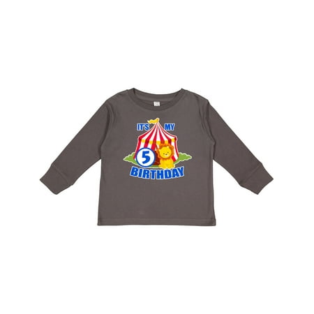

Inktastic Its My Birthday Circus Tent with Lion 5 Years Old Gift Toddler Boy or Toddler Girl Long Sleeve T-Shirt