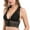 Black, variant on Women's Sexy Floral Lace Front-Close Padded Bralette Comfy Racerback Halter Plunge Wireless Bra