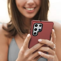 Samsung Galaxy S22 Ultra Case, Dteck Heavy Duty Shockproof Rugged Anti-Drop Hybrid Durable 3-Layer Protective Phone Case Cover Compatible with Samsung Galaxy S22 Ultra 6.8 inch 2022, Red