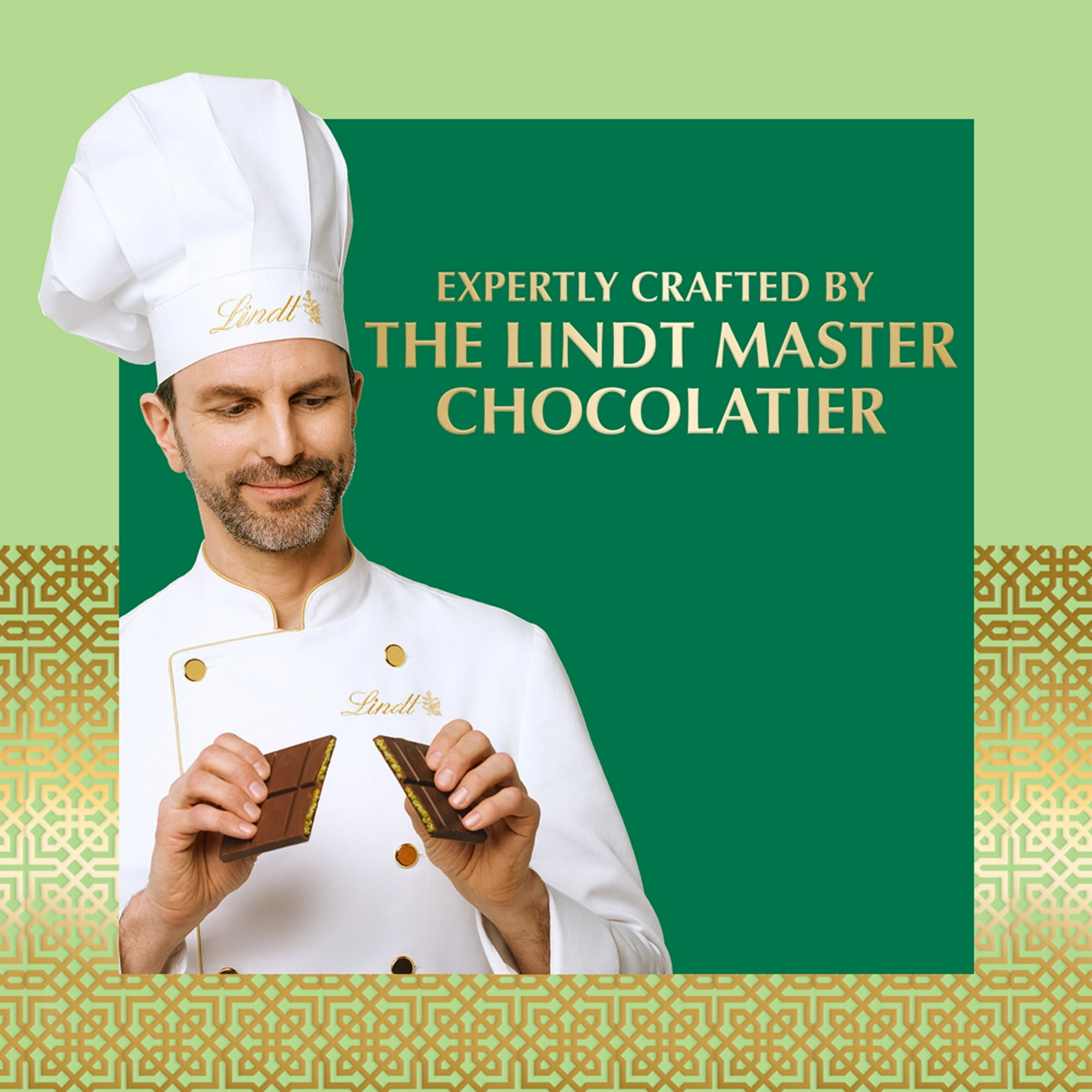 (PACK OF 2) Lindt Dubai Style Milk Chocolate Candy with Pistachio & Kadayif, 5.3 oz. Bar