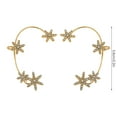 thumbnail image 4 of Xihbxyly Liquidación de verano Pendientes en oro y copo de nieve y diamantes a la moda para mujer, sin clip para la oreja perforada, 1 pieza, 4 of 5
