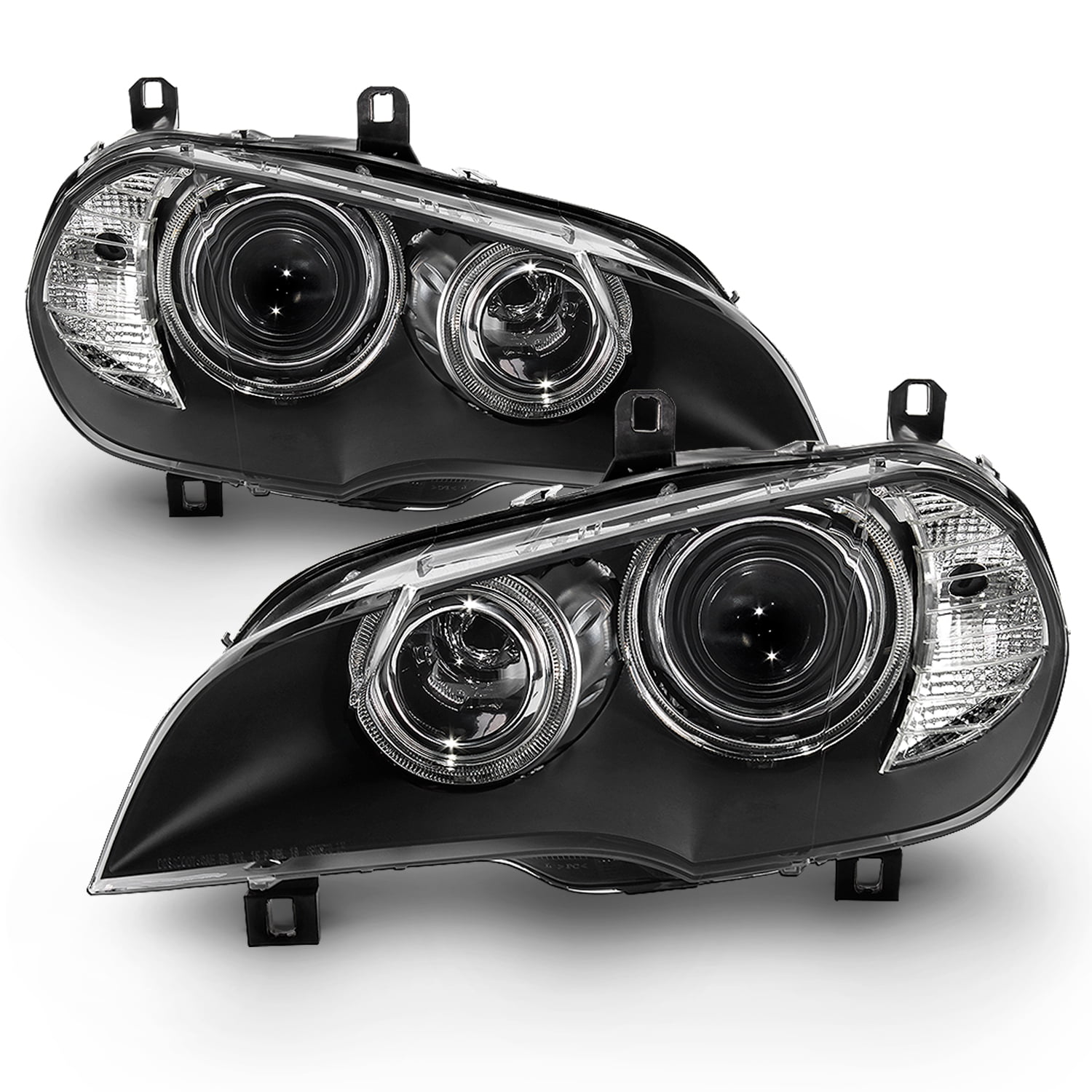 Projector Black Headlights For 20072010 BMW E70 X5 Xenon [HID w/AFS