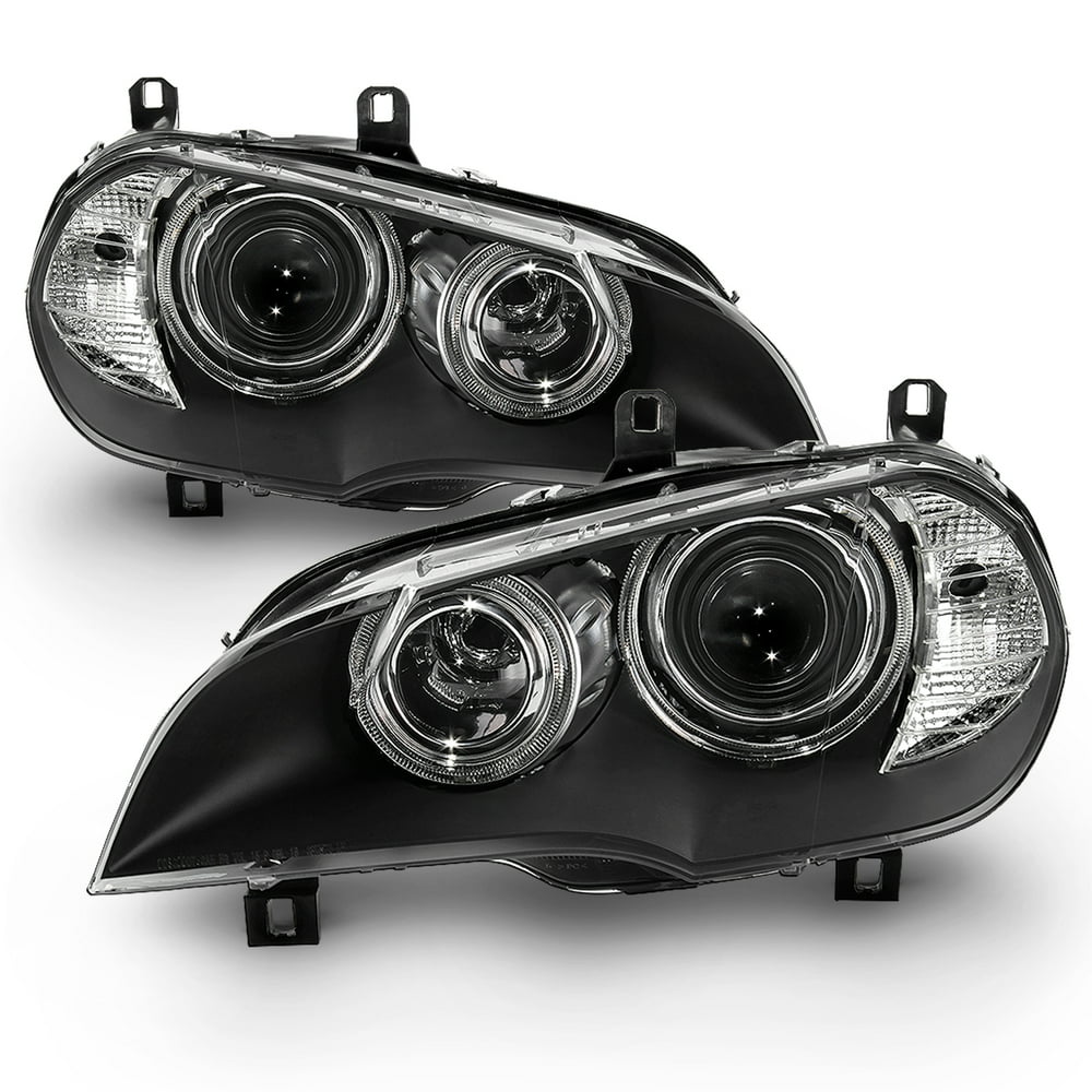 Projector Black Headlights For 20072010 BMW E70 X5 Xenon [HID w/AFS