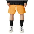 thumbnail image 5 of Aayomet Running Shorts for Men Drawstring Color Solid Mesh Summer Double-Line Shorts Men's pants (Yellow, M), 5 of 5
