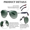 thumbnail image 7 of KANASTAL Aviator Sunglasses Polarized for Men Women, Sping Hinge Silver Frame Shades Sun Glasses Retro Driving Summer Vacation Beach Gradient Green Lens, 7 of 7
