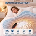 thumbnail image 4 of GARVEE Electric Heated Throw Blanket 50" x 60", Blue Jacquard Flannel Sherpa with 10 Heat Settings & Auto-Off Timer, 4 of 9