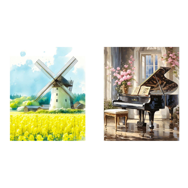 5D DIY Taladro Diamante Pintura Molino Viento Kit Del Arte 40x50cm
