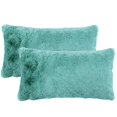 thumbnail image 7 of Home Soft Things Heavy Faux Fur Pillow Covers - 2 Pcs - Blue Turqoise - 14"x26", 7 of 7