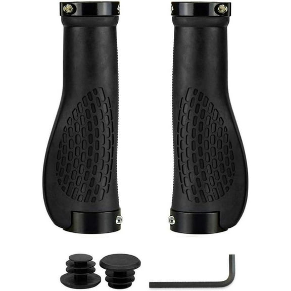 Rongsi Bike Handlebar Grips, Ergonomic Design, Aluminum Double Lock-on, Mountain Bike Grips, MTB BMX Downhill Foldable Urban Bicycles Grips, Scooter Grips