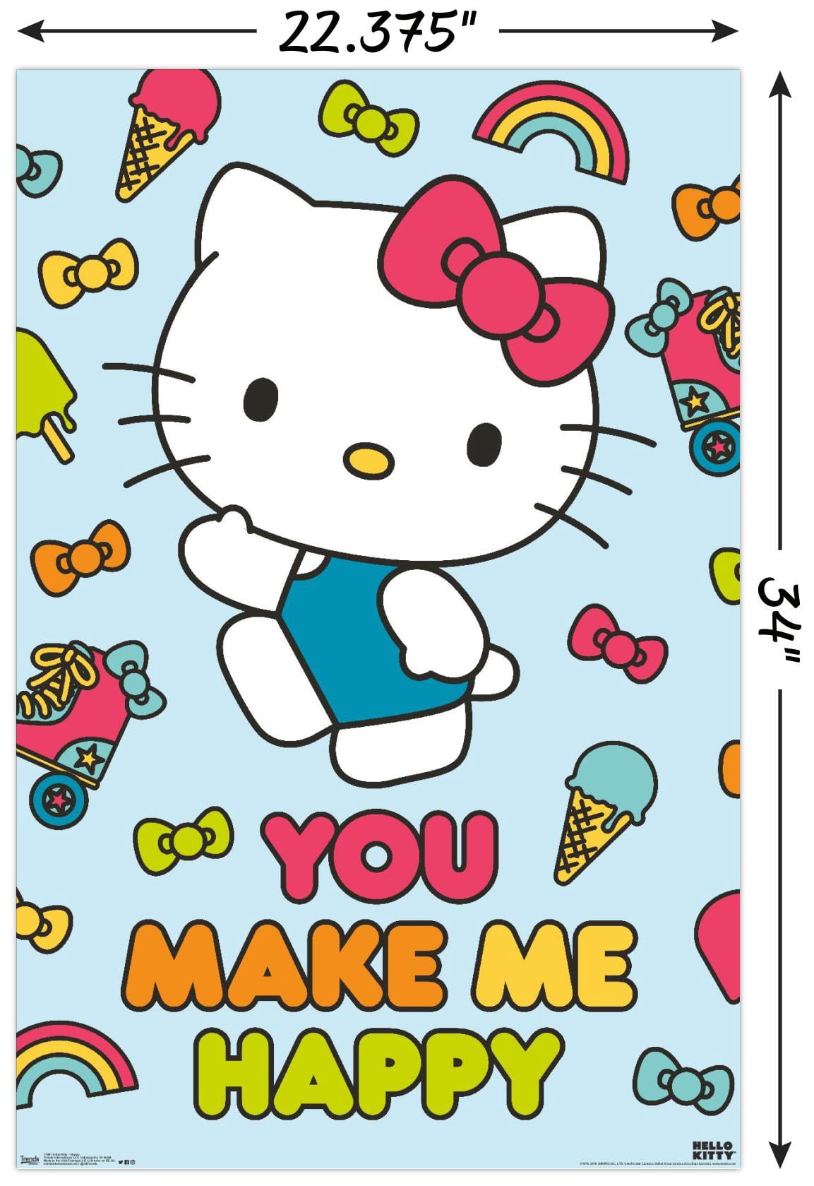 Hello Kitty - Happy Wall Poster, 22.375" x 34"