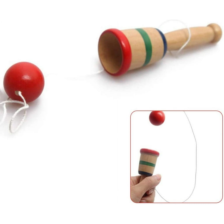 Wooden Ball in a Cup Game Catch Ball Games Cup Ball Game Mini Wood Toy Hand  Eye Coordination Educational Toys for Kids Children 4pcs