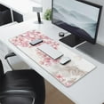 thumbnail image 2 of Large Gaming Mouse Pad with Watercolor Cherry Blossom Art - Extended 31.5x11.8in Desk Mat for Mouse and Keyboard, Stitched Edge for Durability, Non-Slip Base for Control., 2 of 7