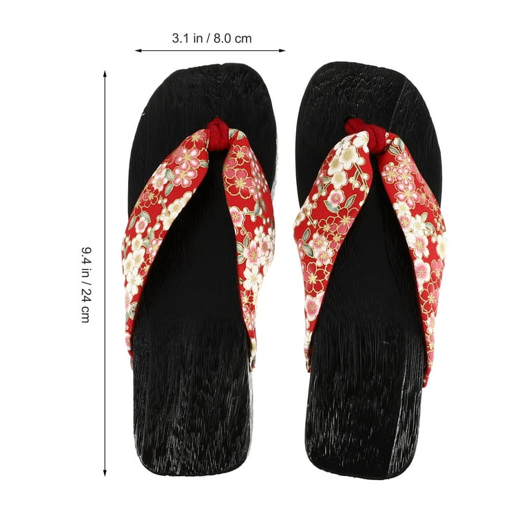 Japanese Traditional Footwear GETA Sandals For Women (Samurai & Ninja Wooden Slipper) (Red hotsell Gradation) Clogs Flip flops