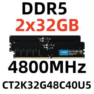 【新品】Crucial DDR5 Pro 64GB 32Gx2 6400MHz Crucial Pro DDR5 RAM 64GB Kit (2x32GB) 6400MHz CL40, Overclocking