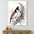 thumbnail image 2 of Ancient Beautiful Bird On A Branch 16 in x 32 in Painting Canvas Art Print, by Designart, 2 of 4