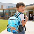 thumbnail image 4 of Jeiento Sea Turtle Lightweight Kids Preschool Backpack 13.5", Multi-Compartment Toddler Bookbag with Mesh Sides, Dual Carry Design for Daycare Outdoor Travel, 4 of 7