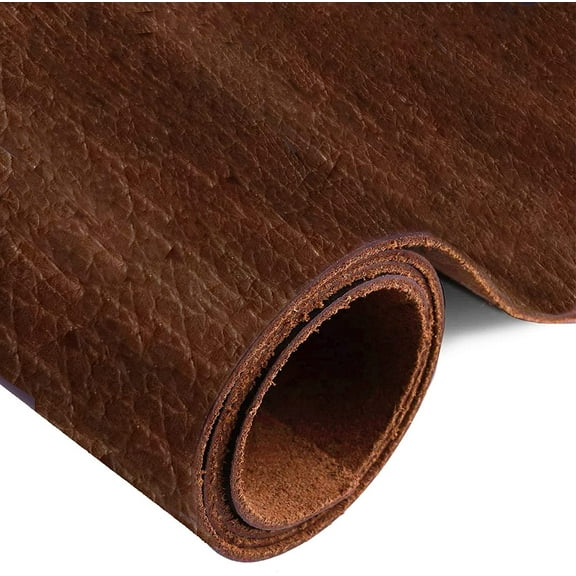 ELW 6-7 oz. 2.4-2.8mm Cognac Pre-Cut 12"x12" 30.4cm x 30.48cm Full Grain Leather Bison Hide Tooling, Carving, Molding, DIY Craft Projects, Bag, Chap, Motorcycle, Shoe, Clothing, Jewelry,Wrapping