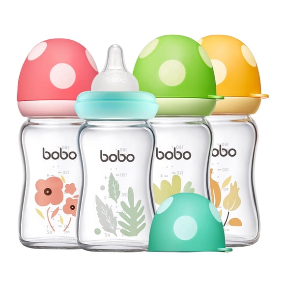 YOHKOH Natural Baby Bottles Sets with Level S Nipple,0m (5.4oz (Pack of 4)Multicolor)