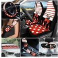 thumbnail image 2 of Yuyamidu Ladybug Car Seat Covers Set of 16 Cute Car Window Shade Steering Wheel Cover Handbrake Cover Gear Shift Knob Cover Seat Belt Covers Rear View Mirror Cover Coasters Key Chain, Red, 2 of 7