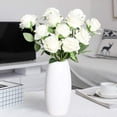 thumbnail image 2 of Ramo de rosas de seda Veryhome con flores artificiales, 10 unidades, color blanco, 2 of 7